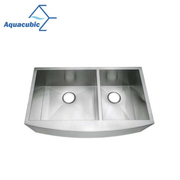Aquacubic Original 304 Stainless Steel Double Bowl Apron Front Kitchen Sink